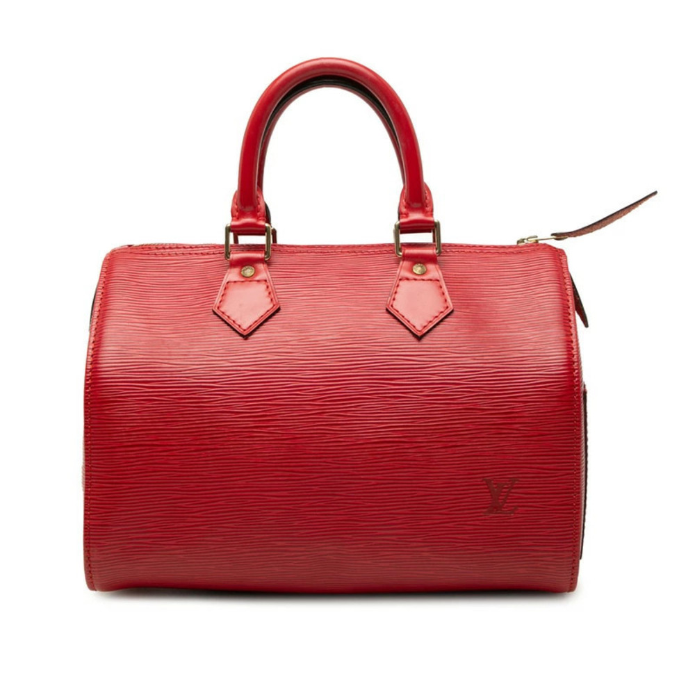 Louis Vuitton Epi Speedy Handbag Boston Bag Castilian Red Leather